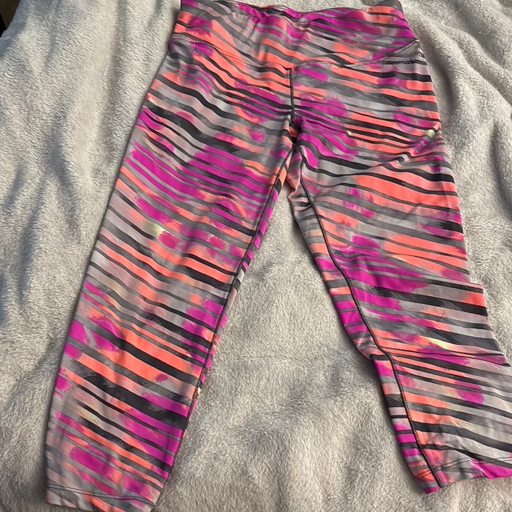 Calvin Klein Pink and Orange Watercolor Leggings